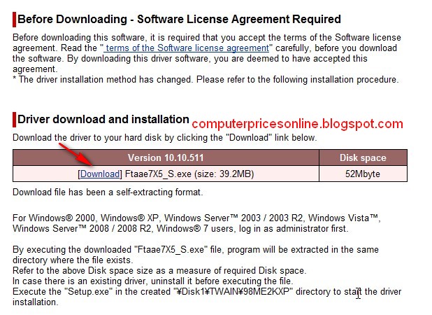 Fujitsu M3092DC Driver Download